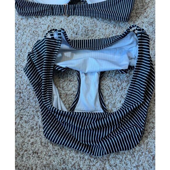 SHADE & SHORE Womens Swim suit, size Lg. bottoms, size 36 C top, black & white - Picture 2 of 9